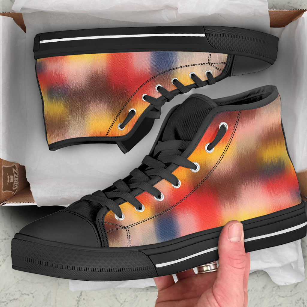 Psychedelic Multicolor Print High Top Shoes-grizzshop