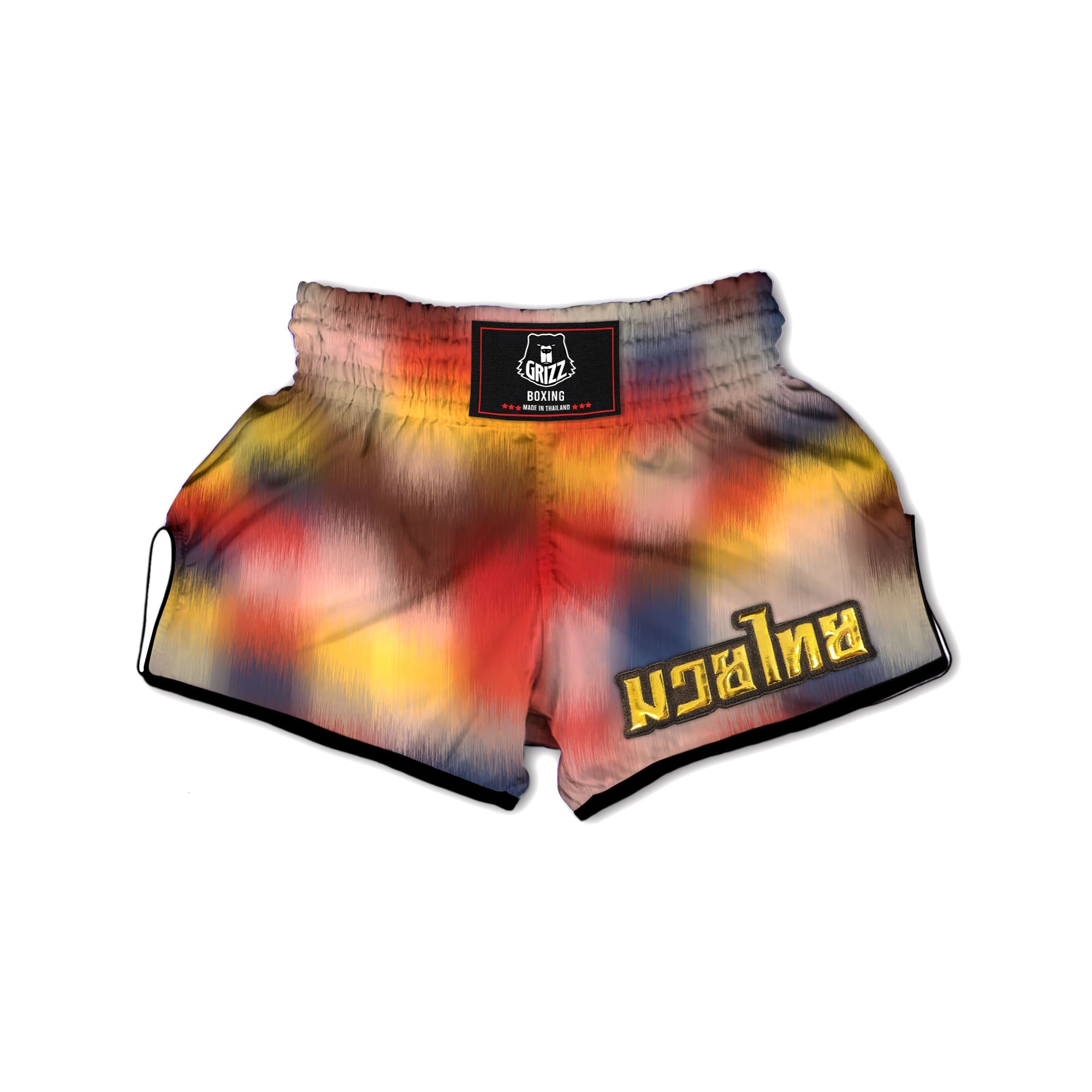 Psychedelic Multicolor Print Muay Thai Boxing Shorts-grizzshop