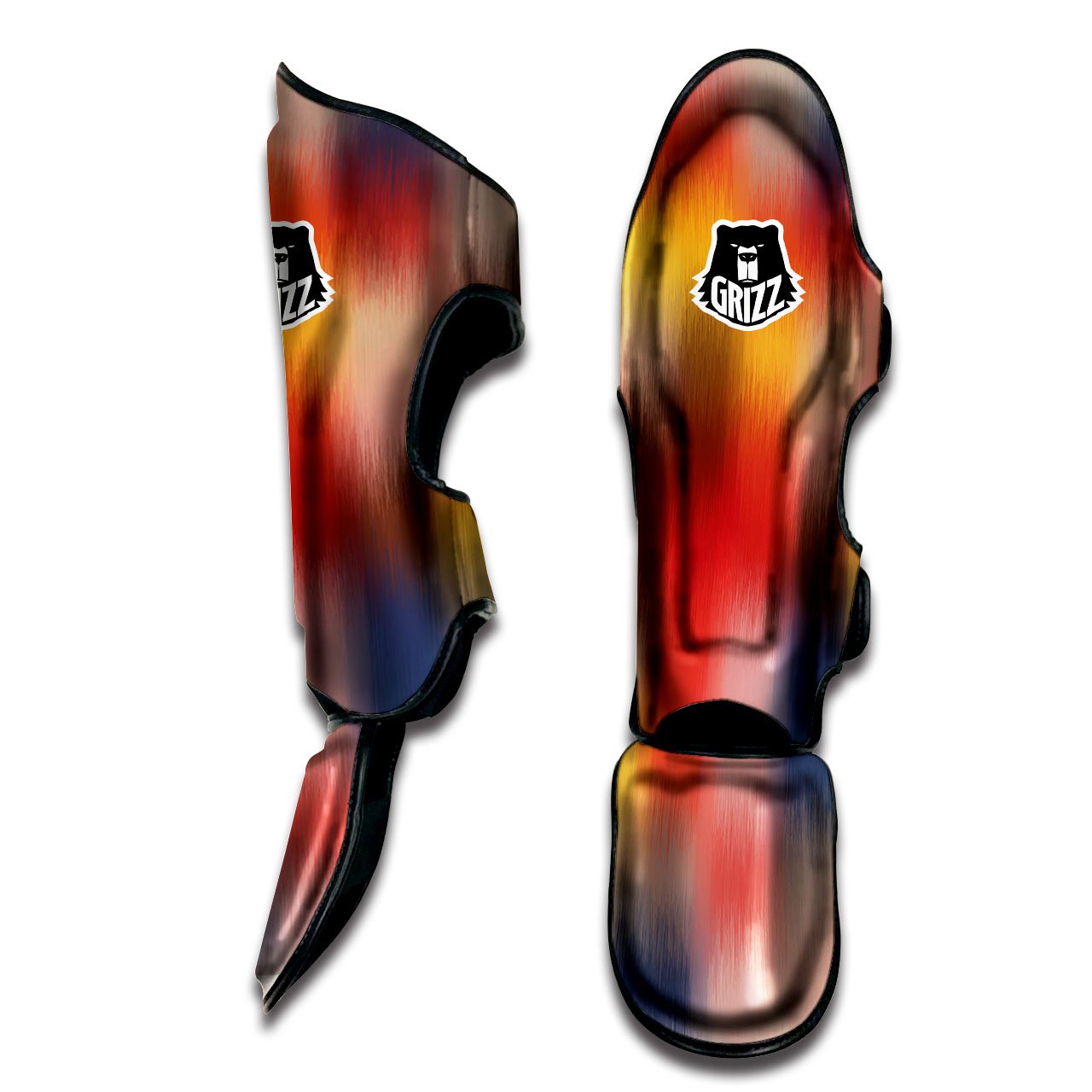 Psychedelic Multicolor Print Muay Thai Shin Guards-grizzshop