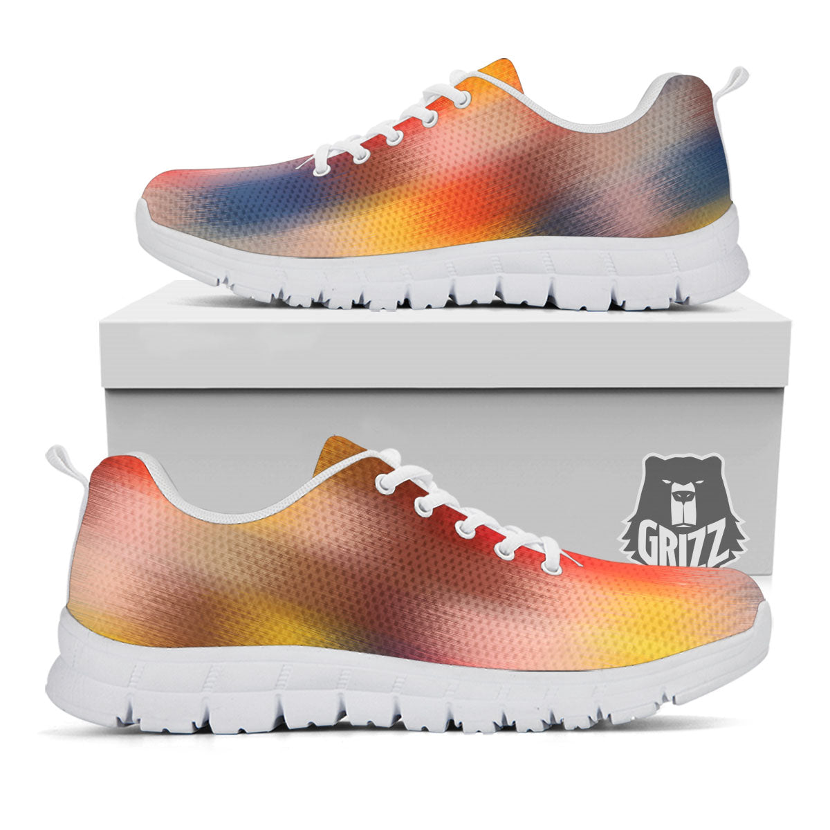 Psychedelic Multicolor Print White Sneaker-grizzshop