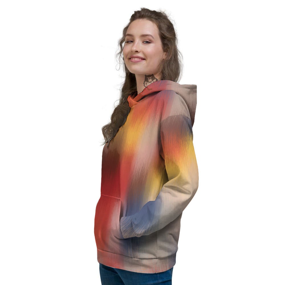 Psychedelic Multicolor Print Women's Hoodie-grizzshop