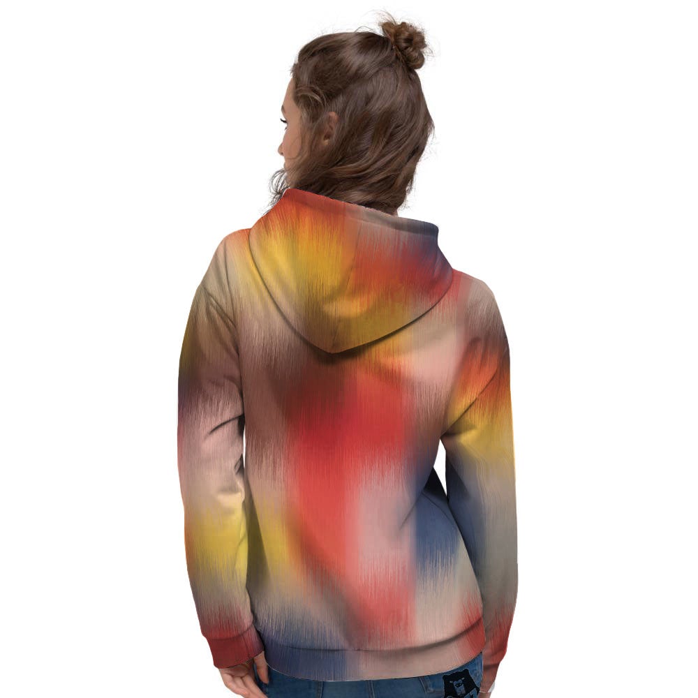 Psychedelic Multicolor Print Women's Hoodie-grizzshop
