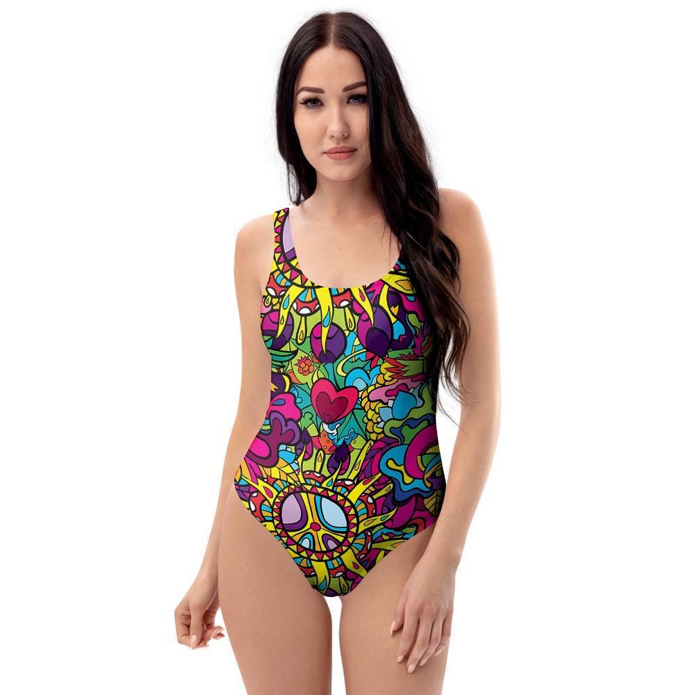 Psychedelic One Piece Swimsuite-grizzshop