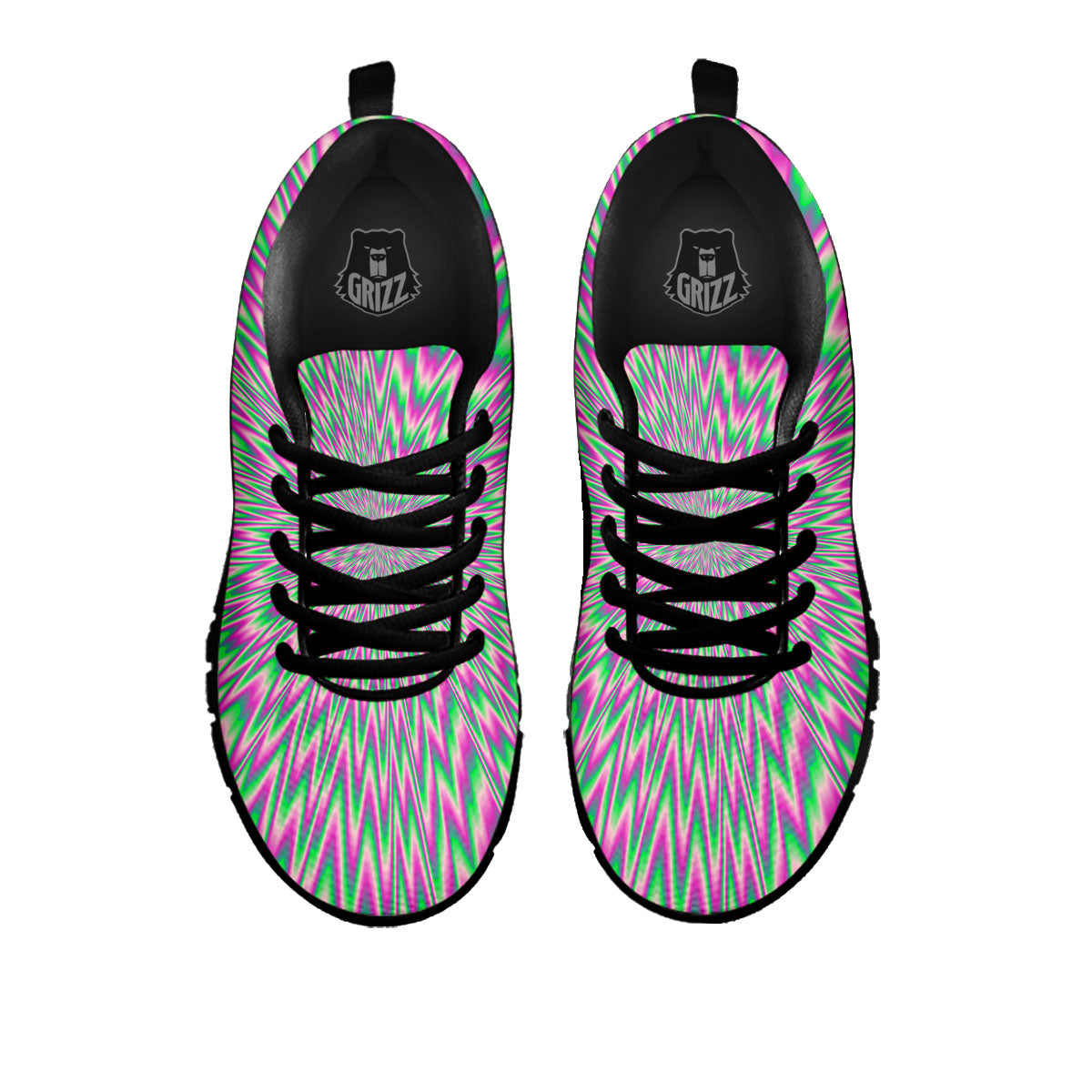 Psychedelic Optical Illusion Twinkle Black Sneaker-grizzshop