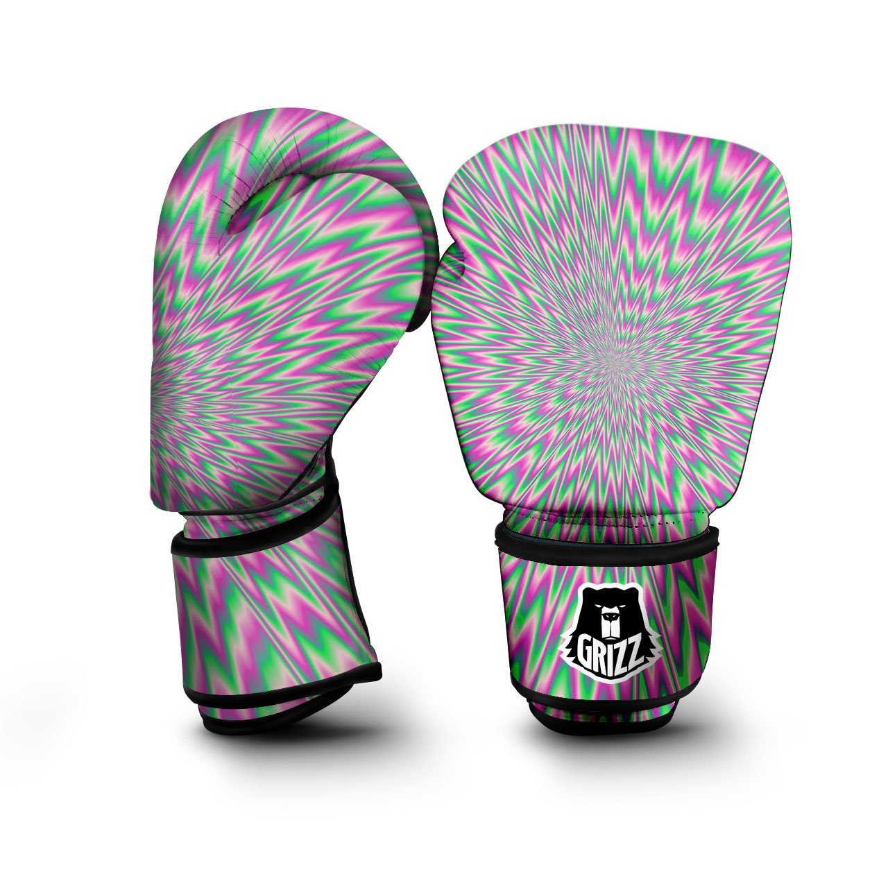 Psychedelic Optical Illusion Twinkle Boxing Gloves-grizzshop