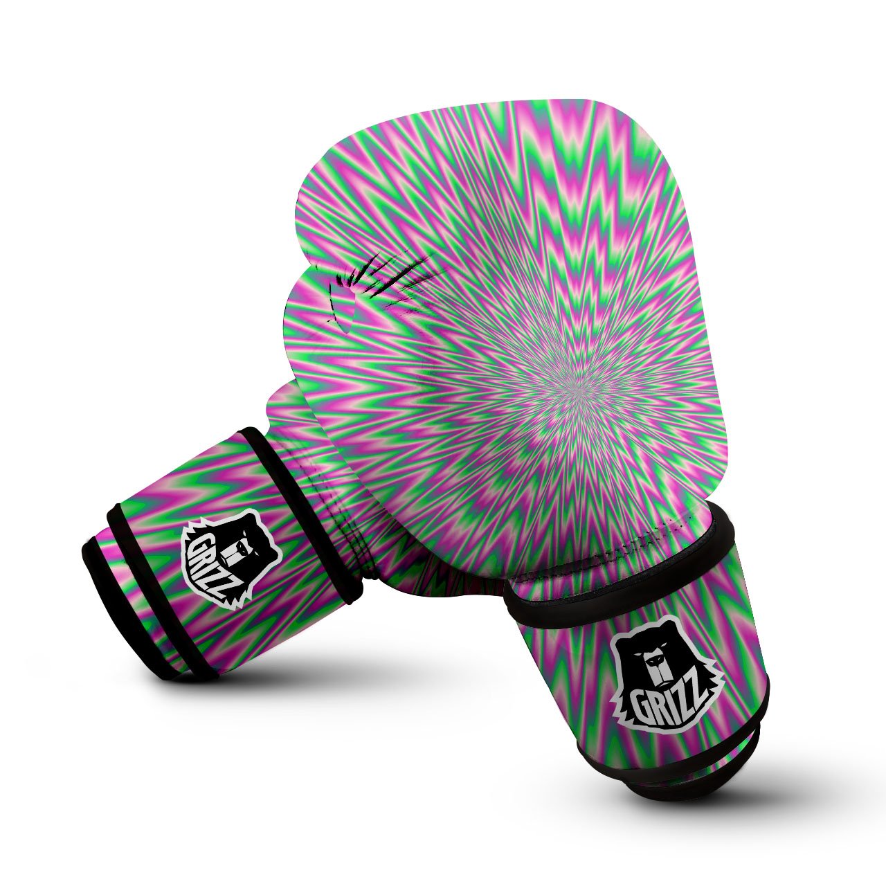 Psychedelic Optical Illusion Twinkle Boxing Gloves-grizzshop