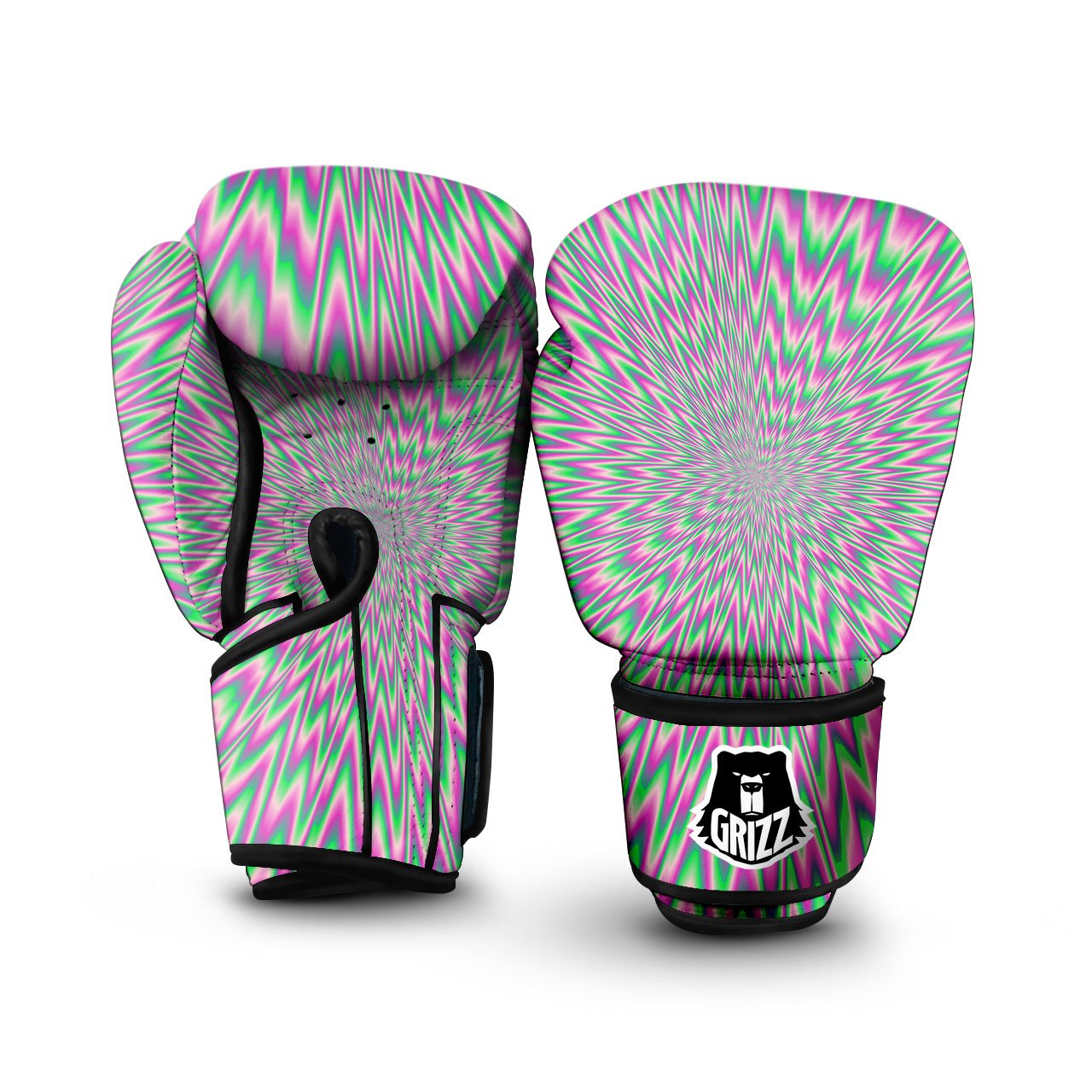 Psychedelic Optical Illusion Twinkle Boxing Gloves-grizzshop
