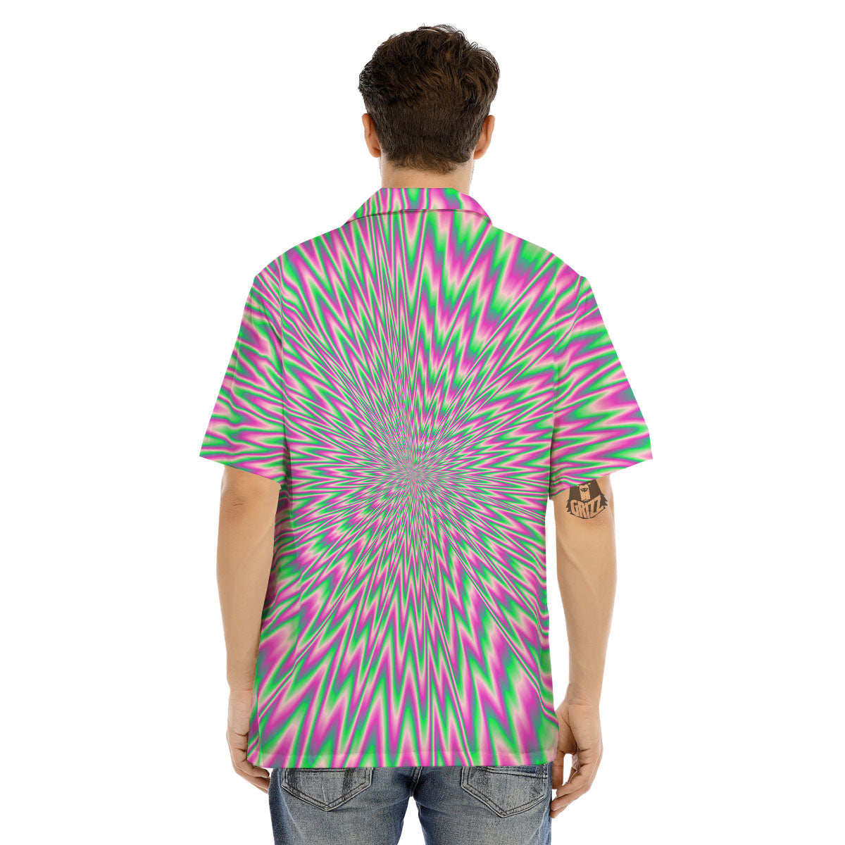 Psychedelic Optical Illusion Twinkle Men's Hawaiian Shirt-grizzshop