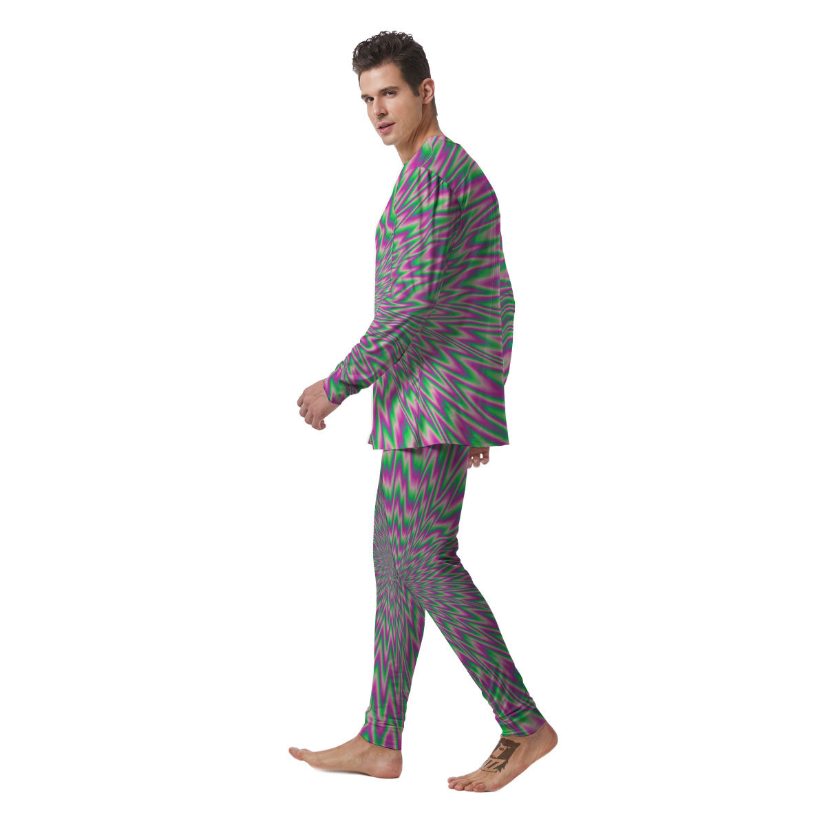 Psychedelic Optical Illusion Twinkle Men's Pajamas-grizzshop