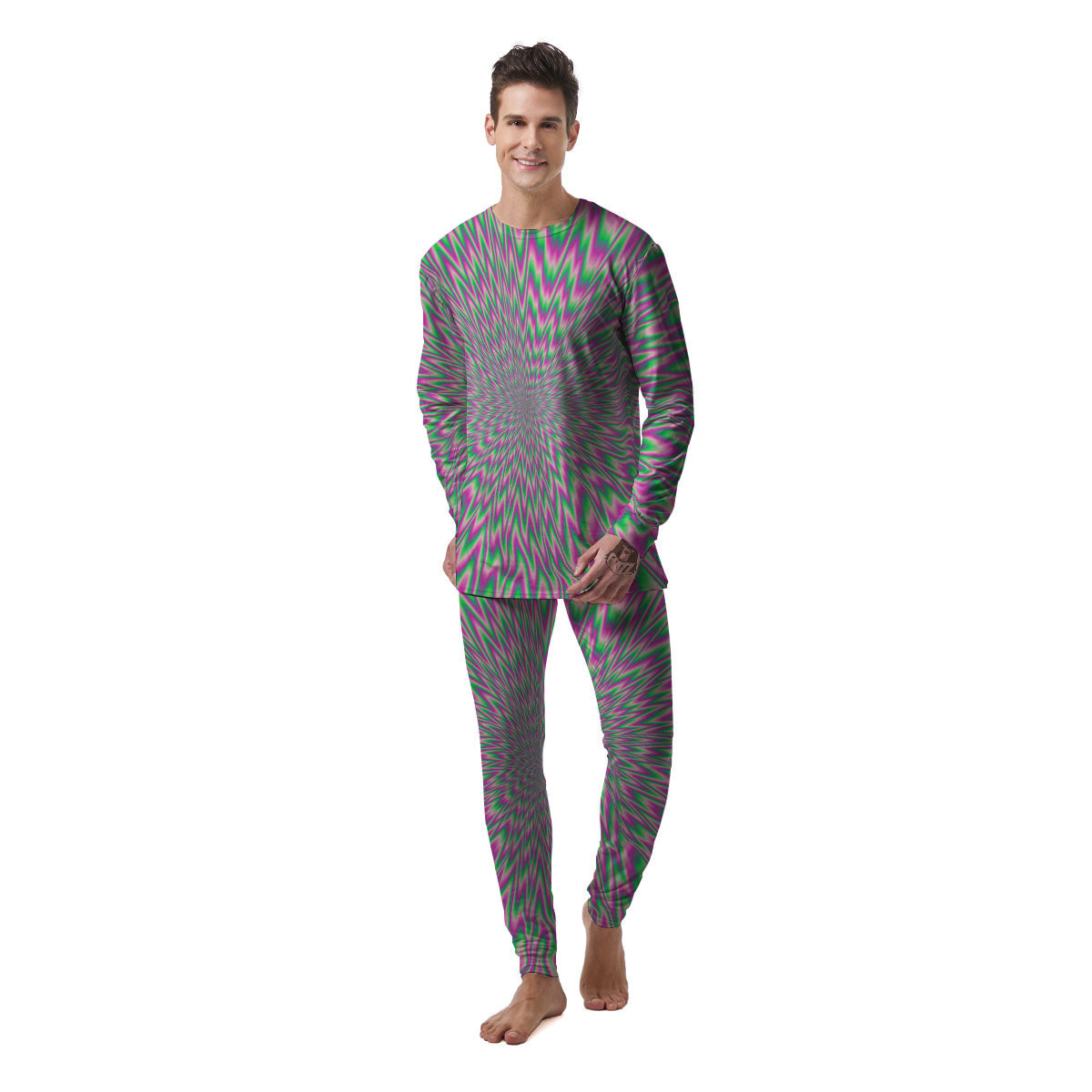 Psychedelic Optical Illusion Twinkle Men's Pajamas-grizzshop