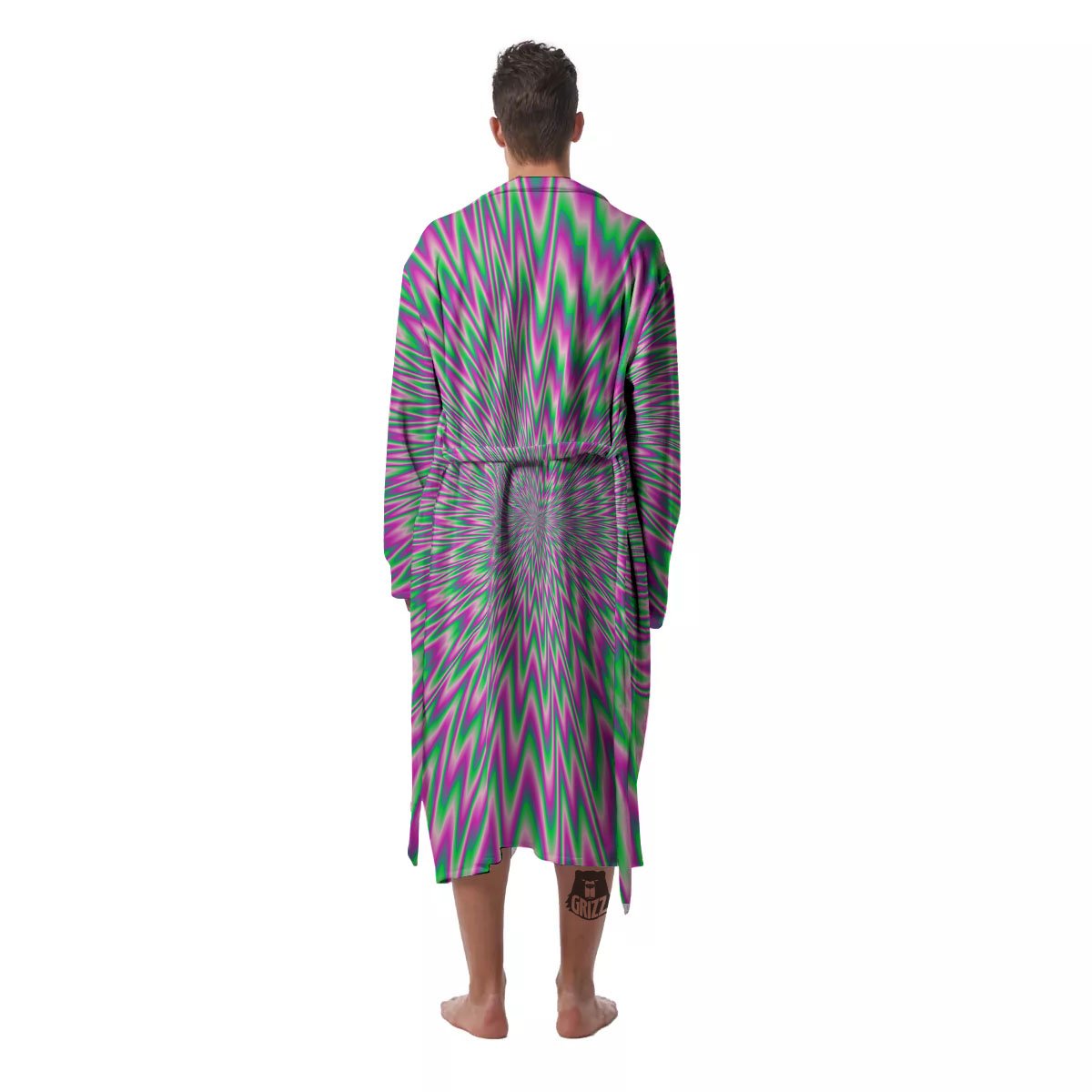 Psychedelic Optical Illusion Twinkle Men's Robe-grizzshop