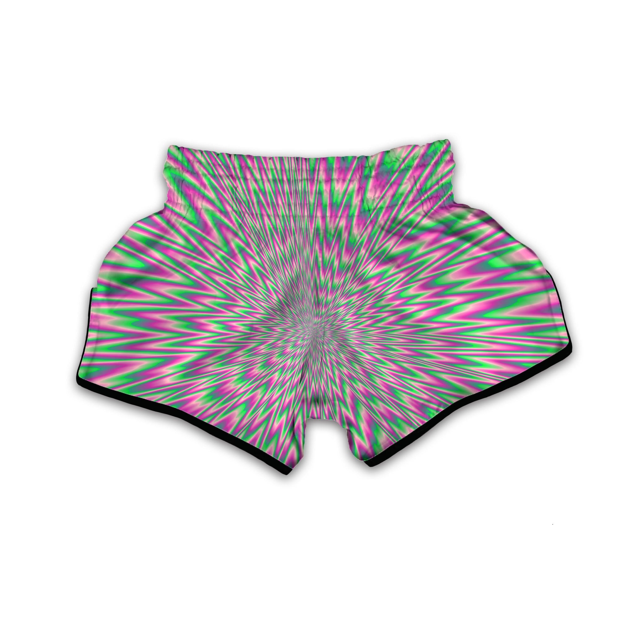 Psychedelic Optical Illusion Twinkle Muay Thai Boxing Shorts-grizzshop