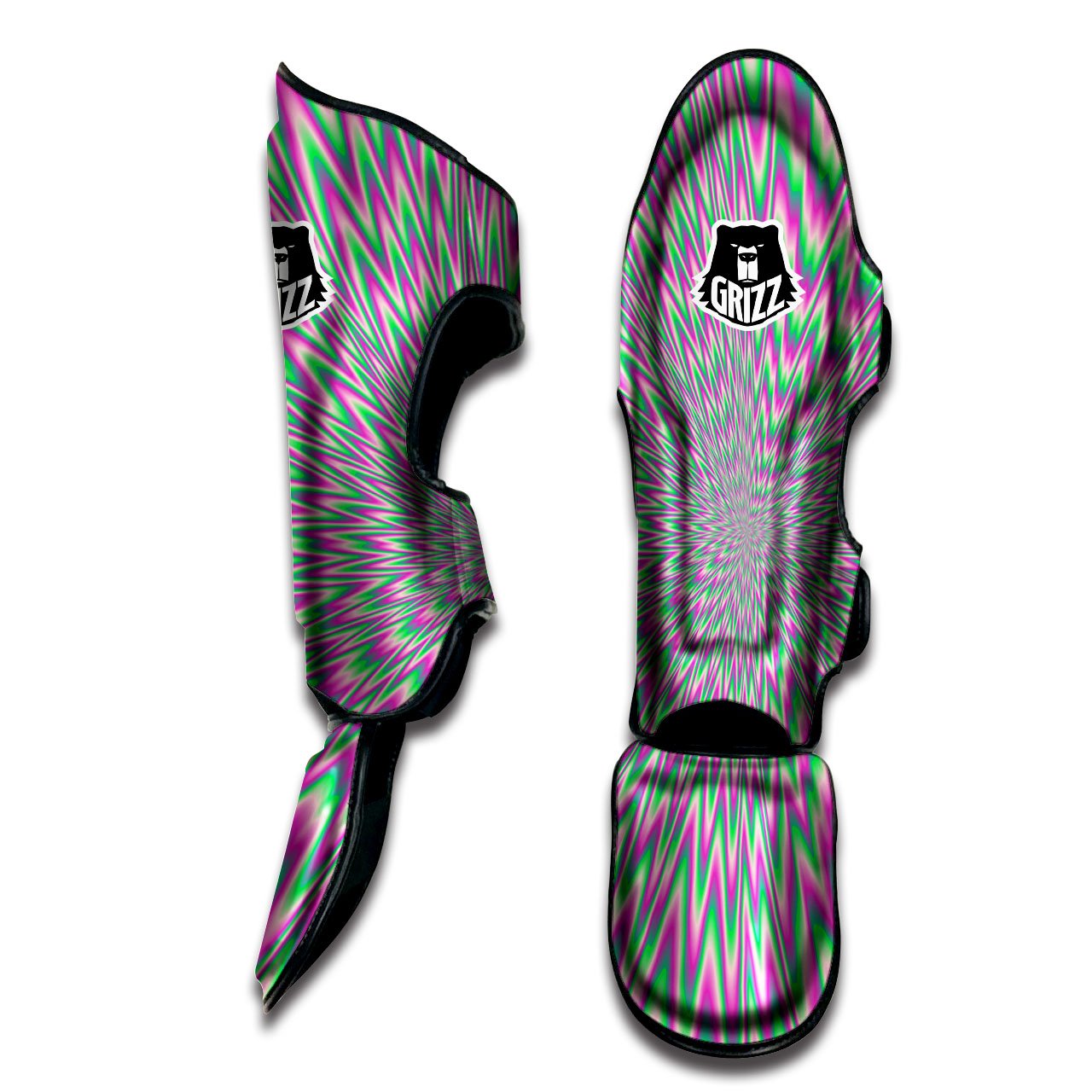 Psychedelic Optical Illusion Twinkle Muay Thai Shin Guards-grizzshop