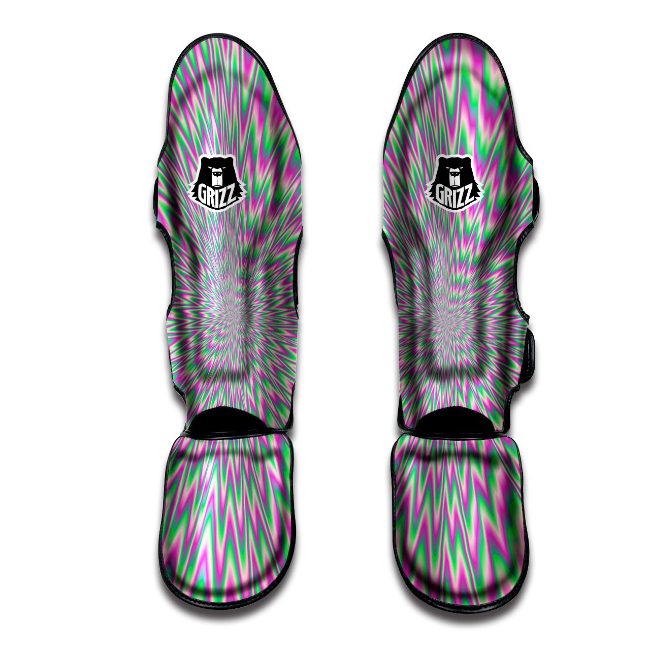 Psychedelic Optical Illusion Twinkle Muay Thai Shin Guards-grizzshop