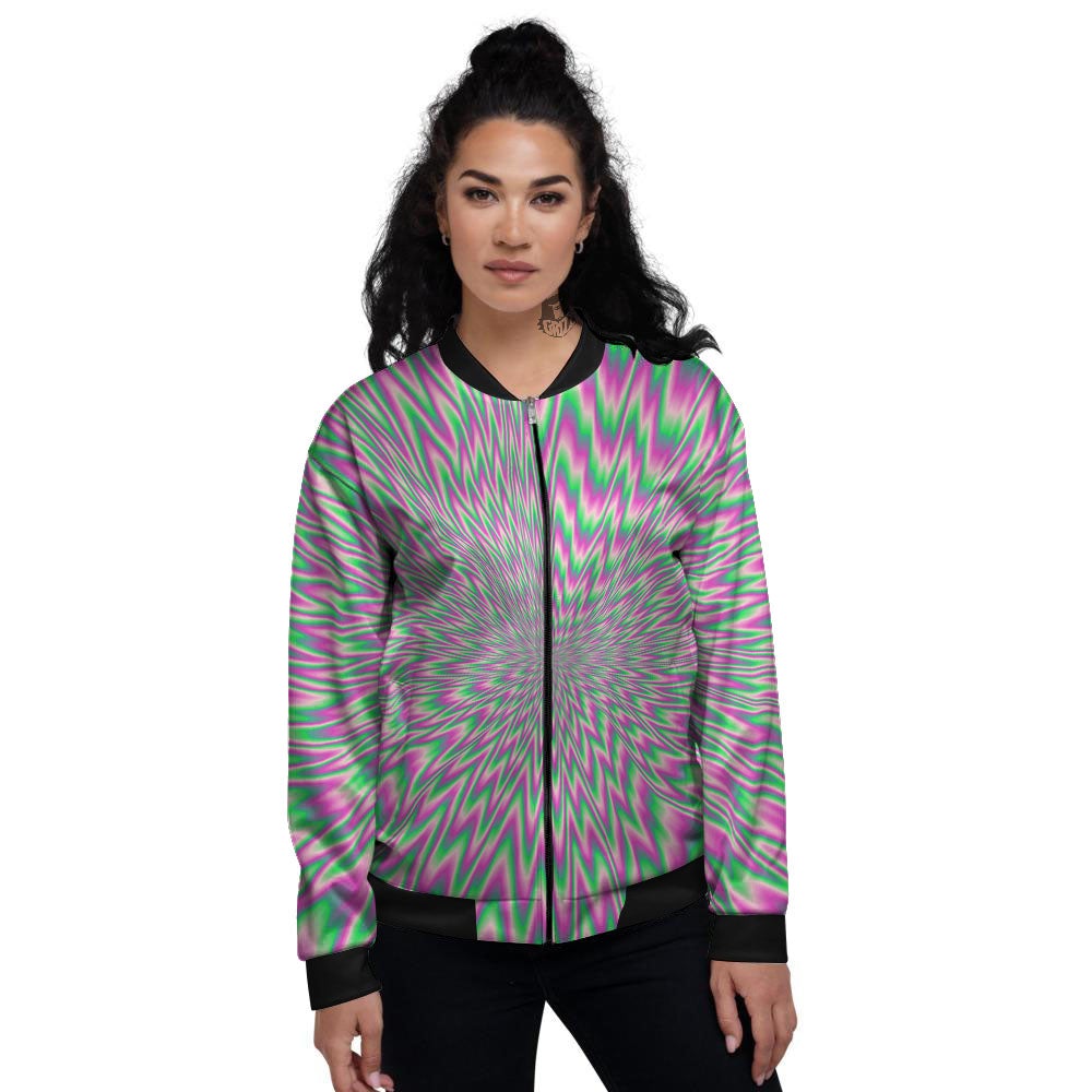 Psychedelic Optical Illusion Twinkle Women's Bomber Jacket-grizzshop