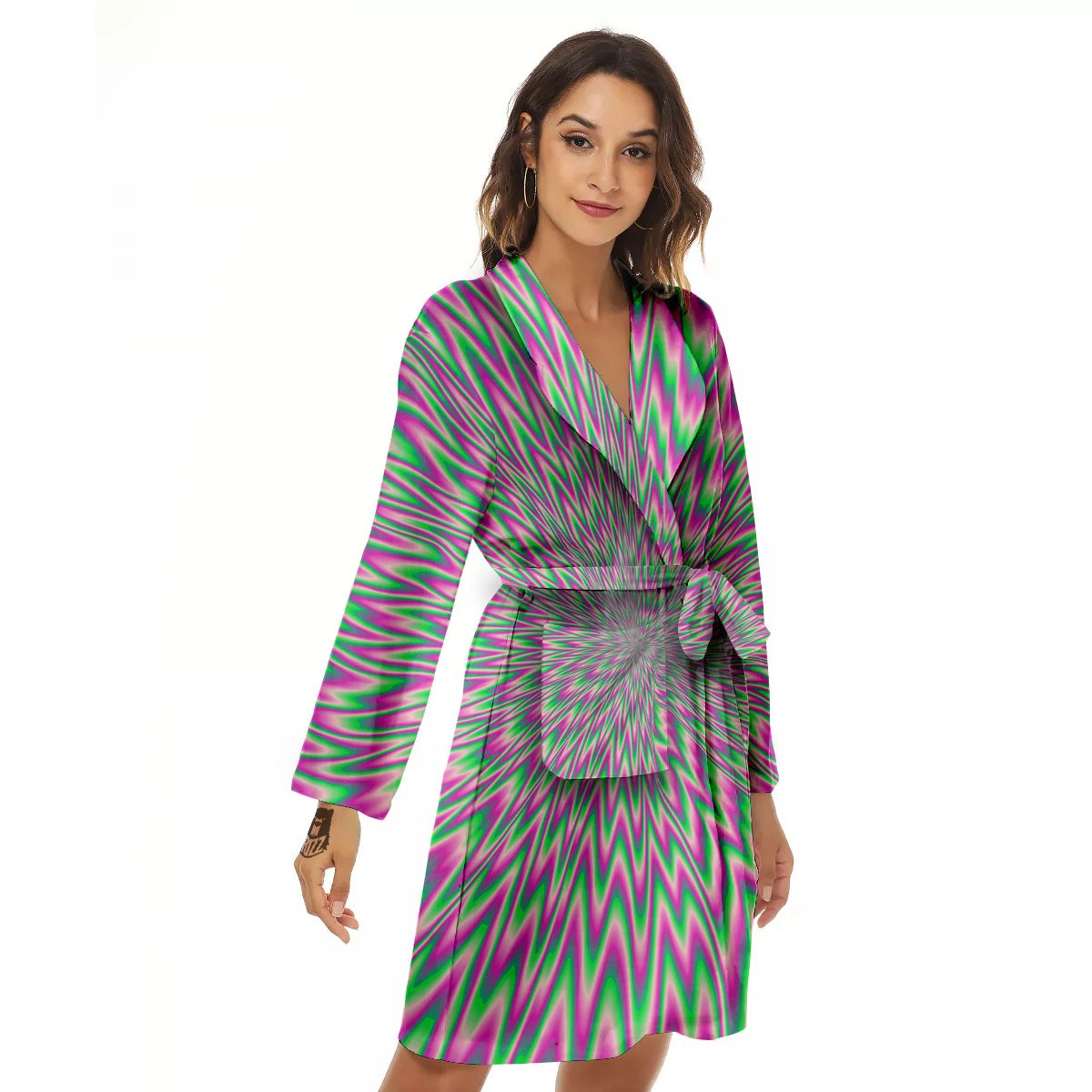 Psychedelic Optical Illusion Twinkle Women's Robe-grizzshop