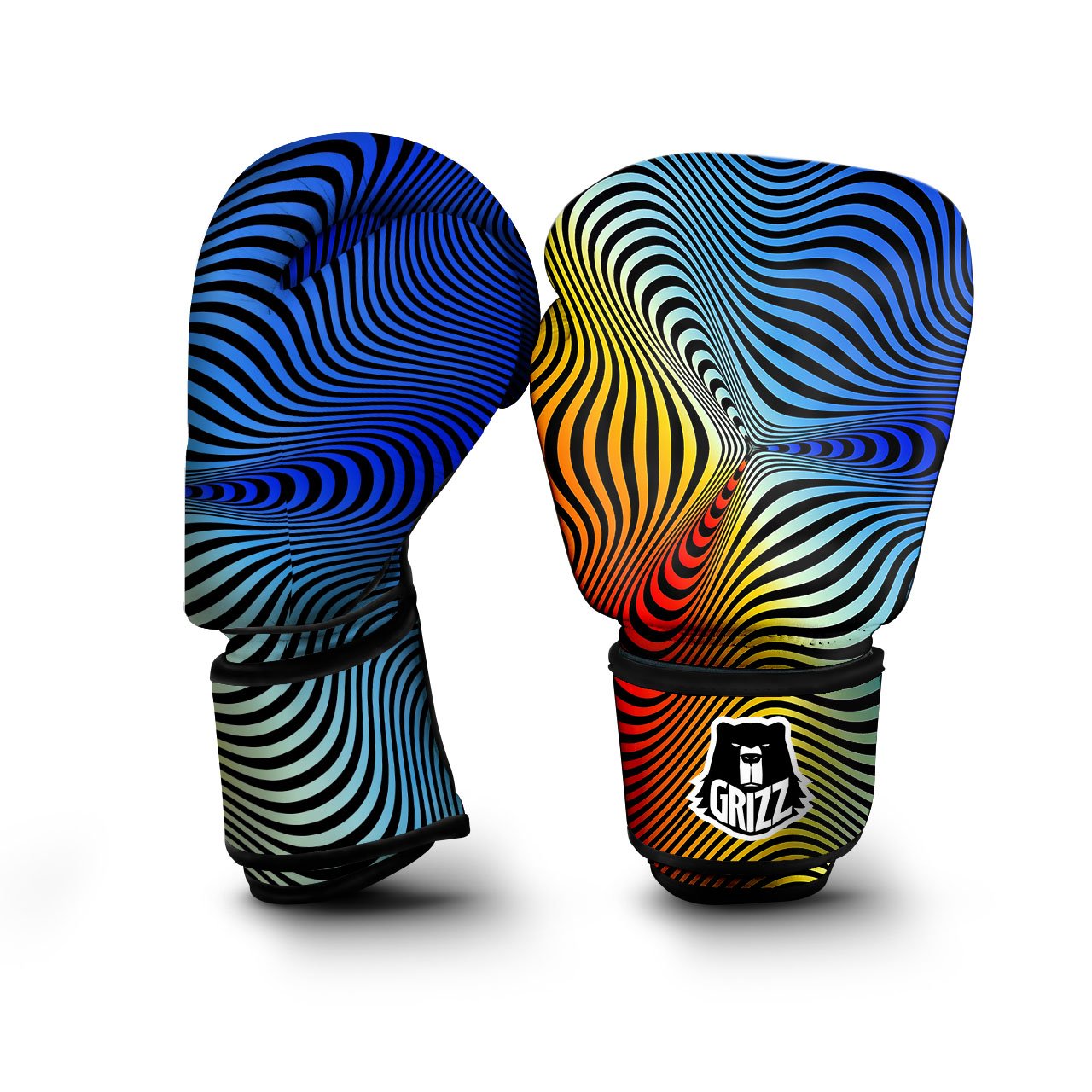 Psychedelic Optical Vibrant Illusion Boxing Gloves-grizzshop
