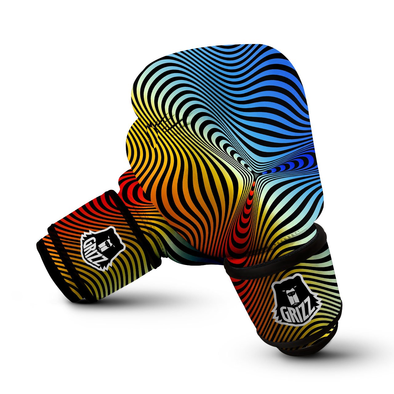 Psychedelic Optical Vibrant Illusion Boxing Gloves-grizzshop