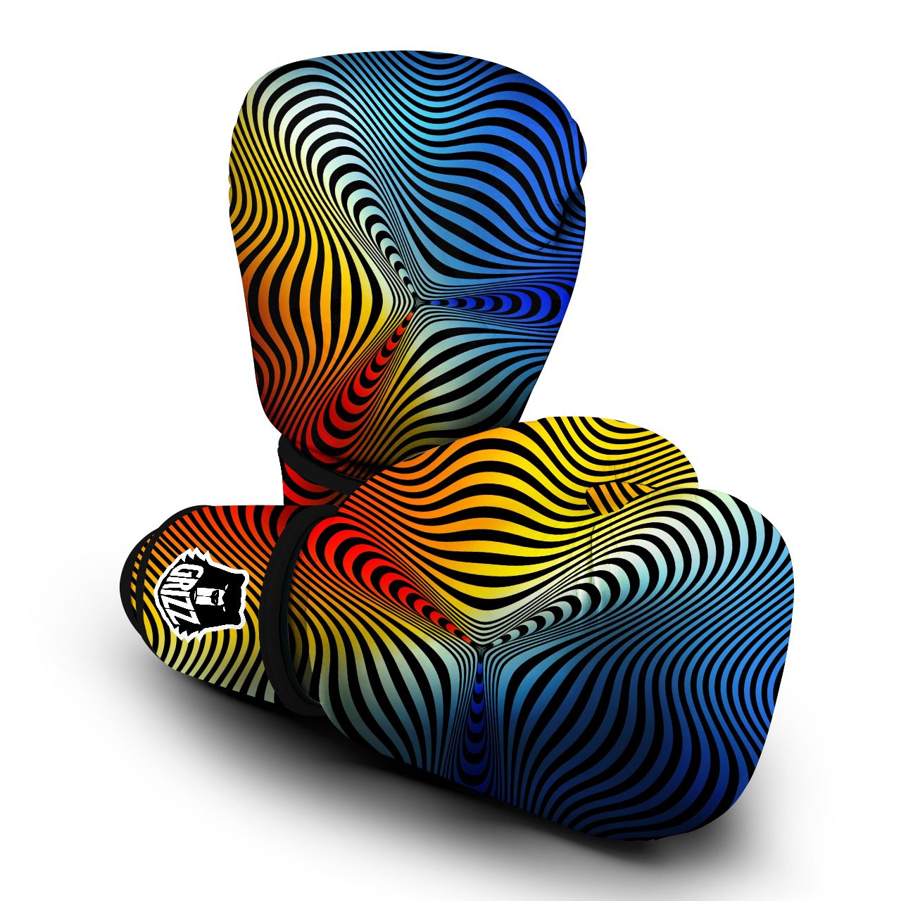 Psychedelic Optical Vibrant Illusion Boxing Gloves-grizzshop