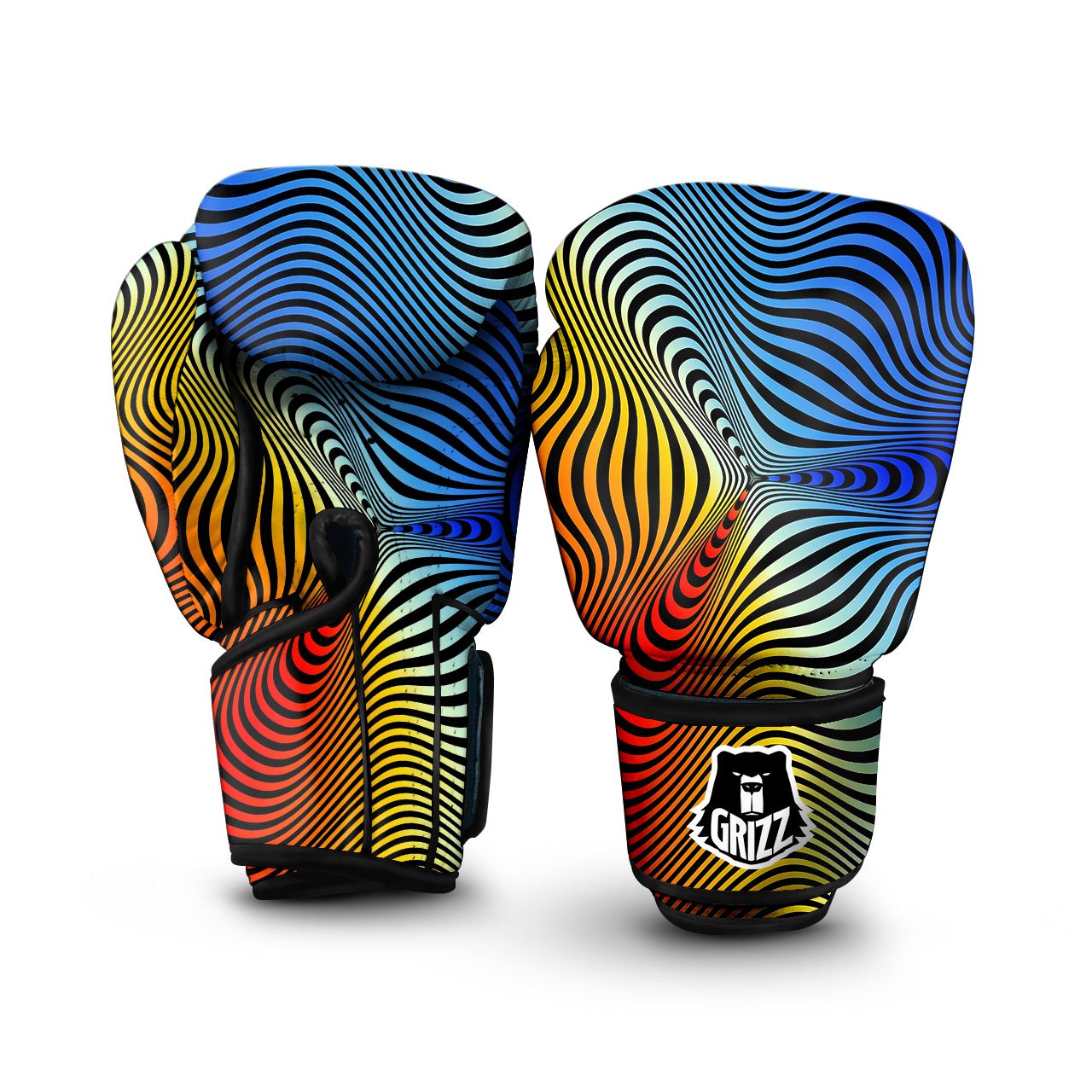 Psychedelic Optical Vibrant Illusion Boxing Gloves-grizzshop