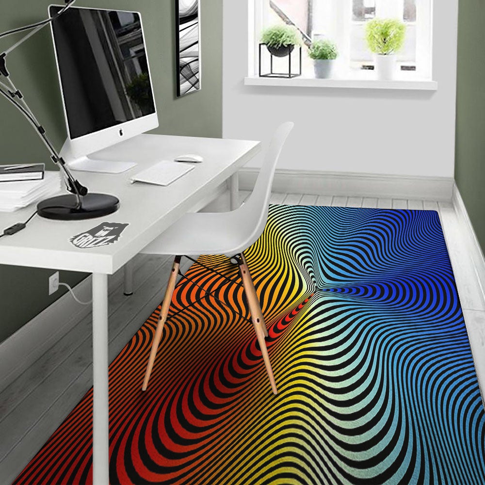 Psychedelic Optical Vibrant Illusion Floor Mat-grizzshop