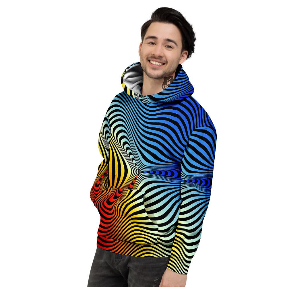Psychedelic Optical Vibrant Illusion Men's Hoodie-grizzshop