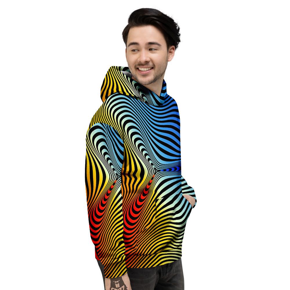 Psychedelic Optical Vibrant Illusion Men's Hoodie-grizzshop