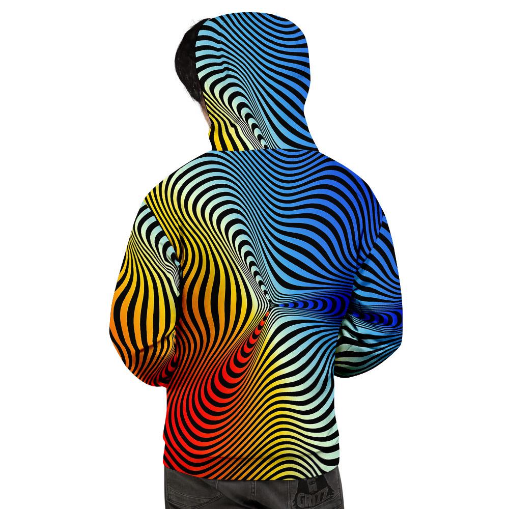 Psychedelic Optical Vibrant Illusion Men's Hoodie-grizzshop