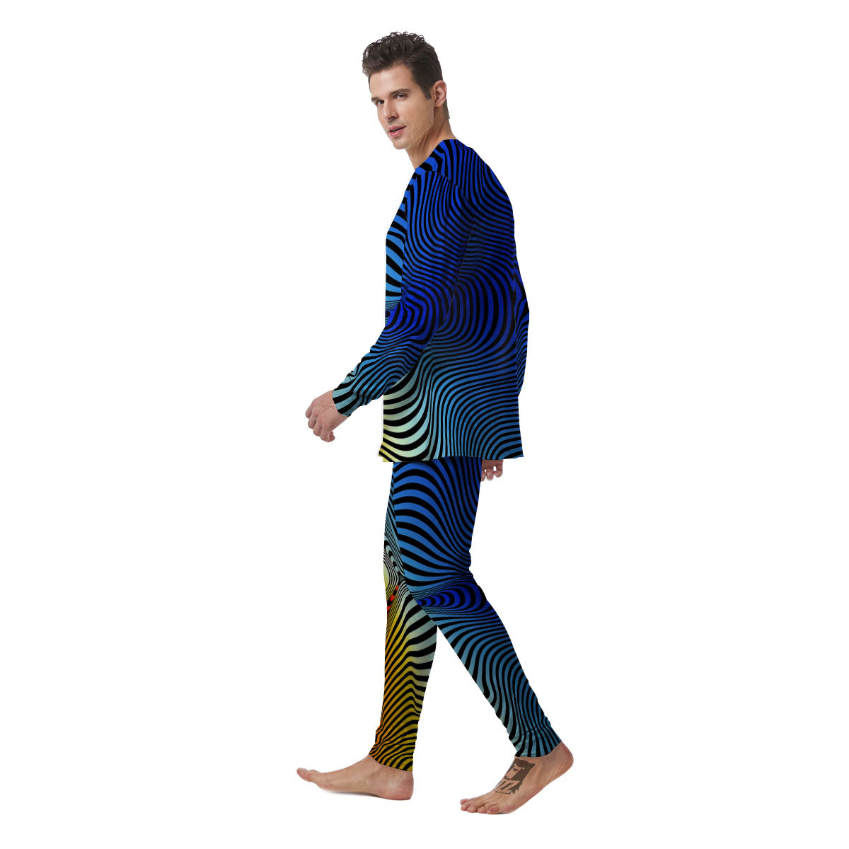 Psychedelic Optical Vibrant Illusion Men's Pajamas-grizzshop