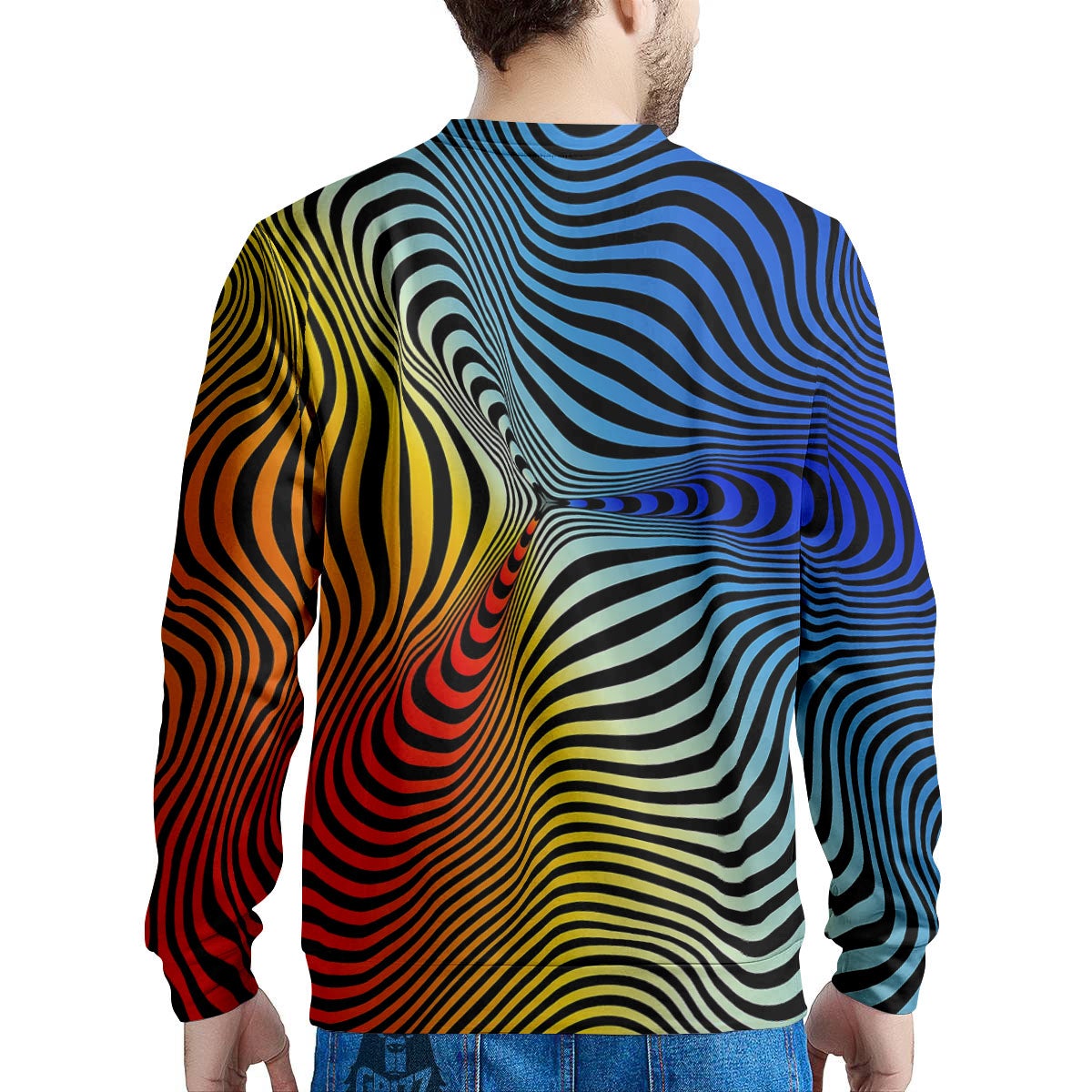 Psychedelic Optical Vibrant Illusion Men's Sweatshirt-grizzshop
