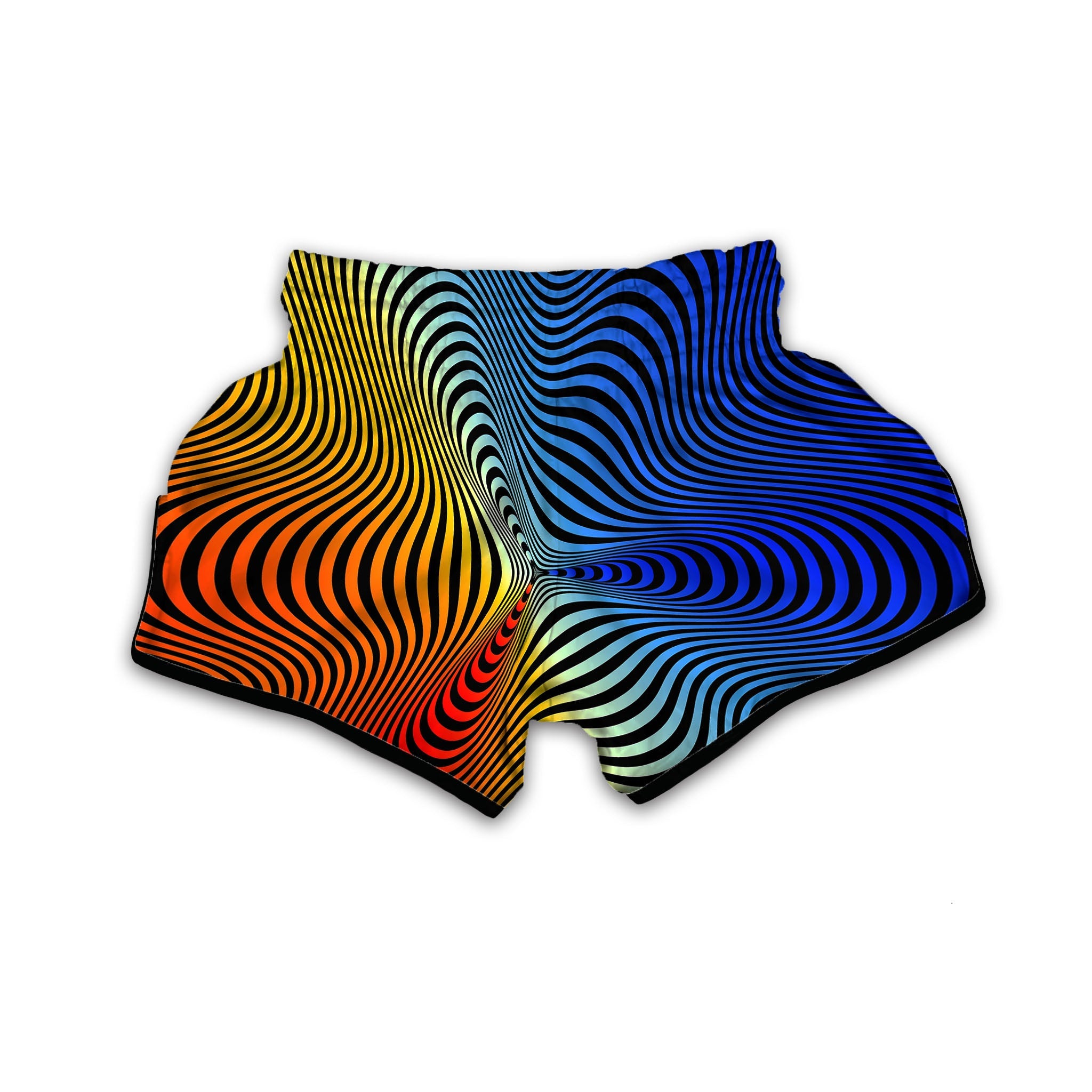 Psychedelic Optical Vibrant Illusion Muay Thai Boxing Shorts-grizzshop