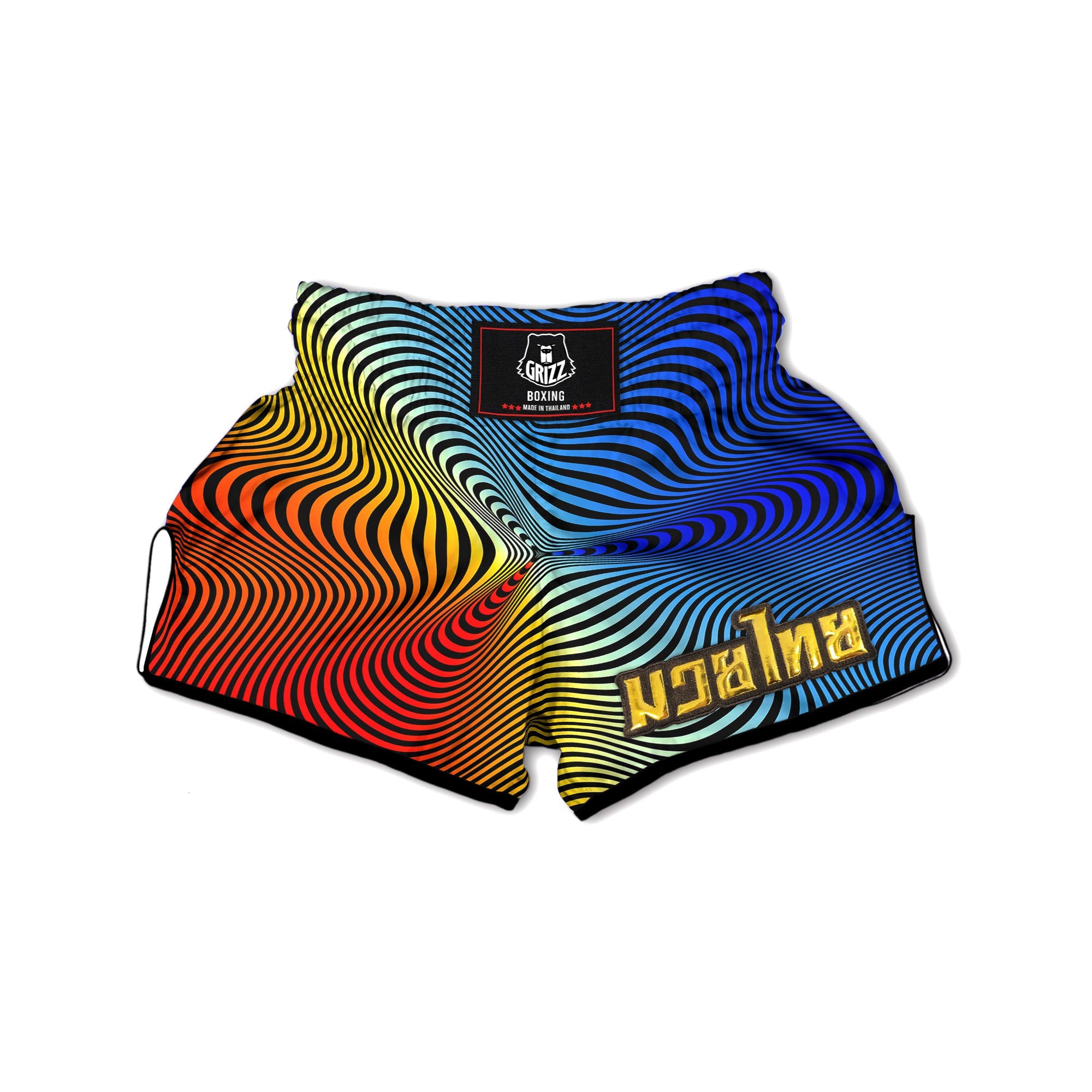 Psychedelic Optical Vibrant Illusion Muay Thai Boxing Shorts-grizzshop