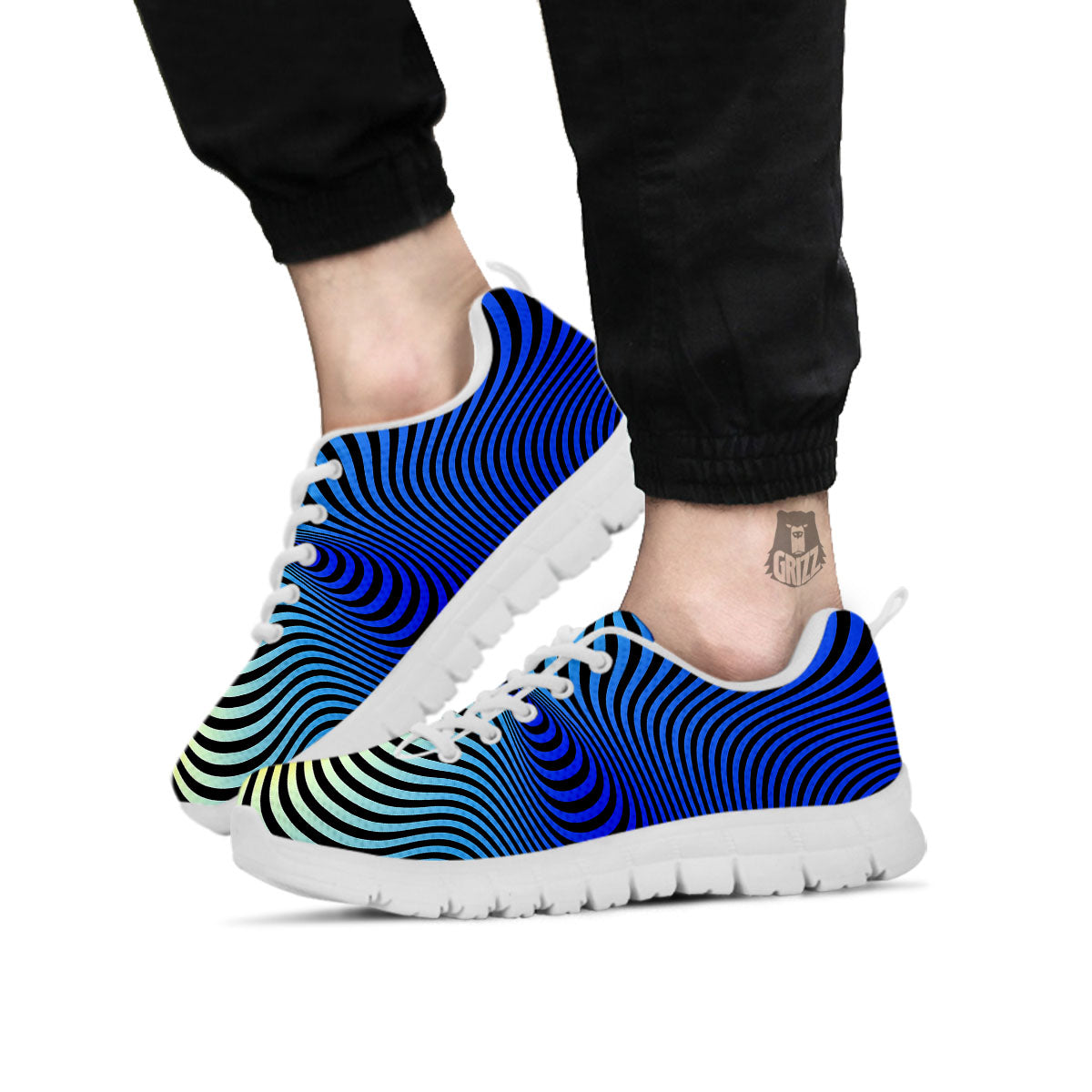 Psychedelic Optical Vibrant Illusion White Sneaker-grizzshop