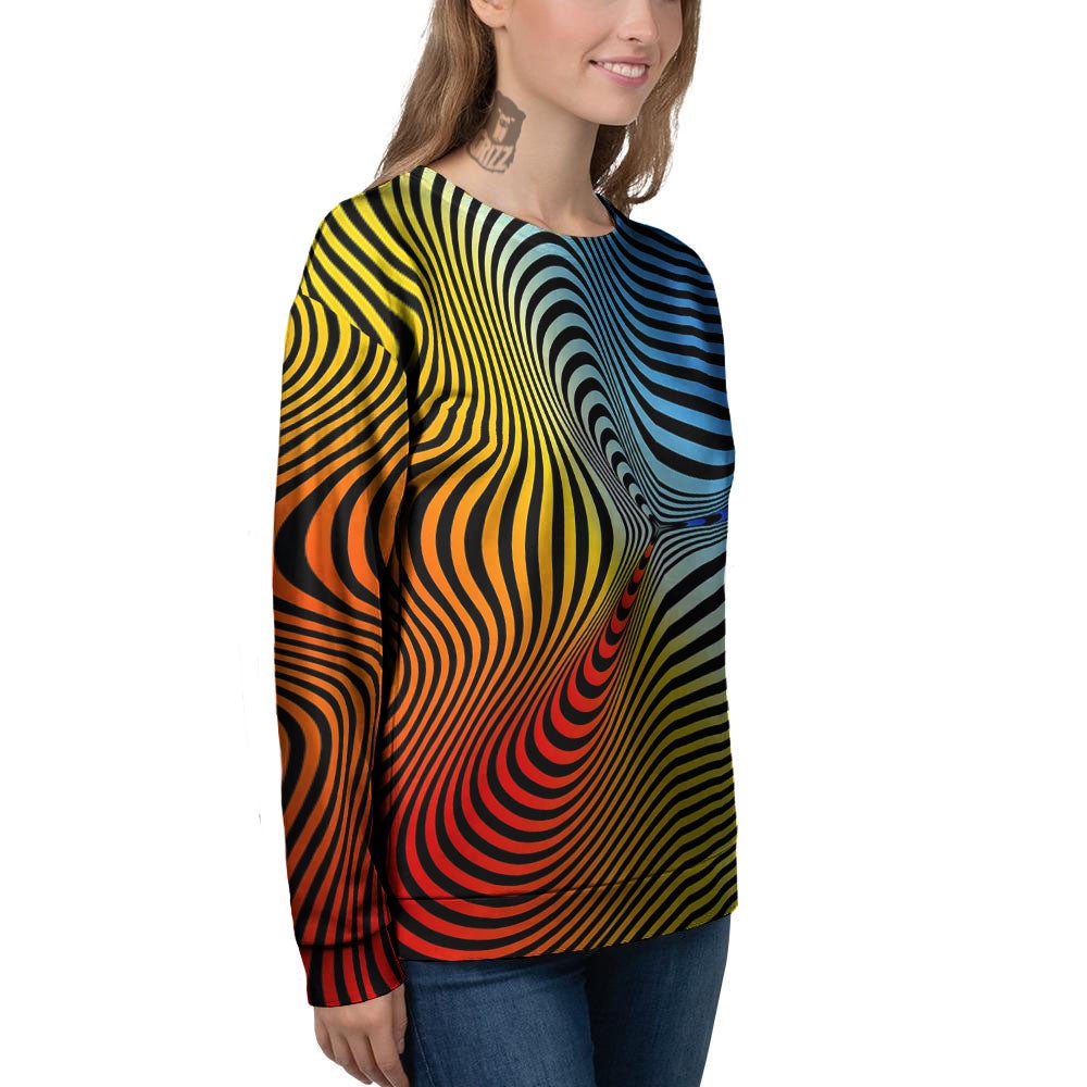 Psychedelic Optical Vibrant Illusion Women's Sweatshirt-grizzshop