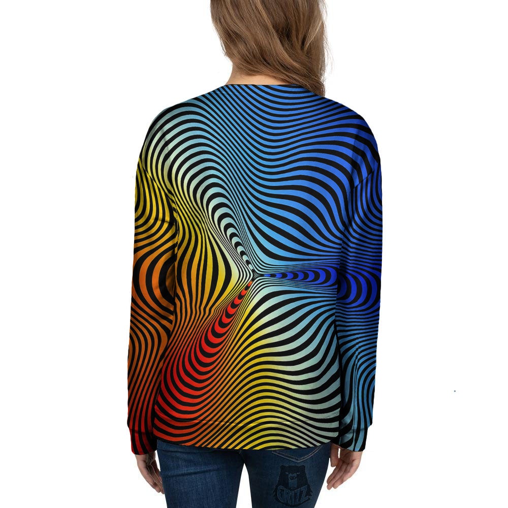 Psychedelic Optical Vibrant Illusion Women's Sweatshirt-grizzshop