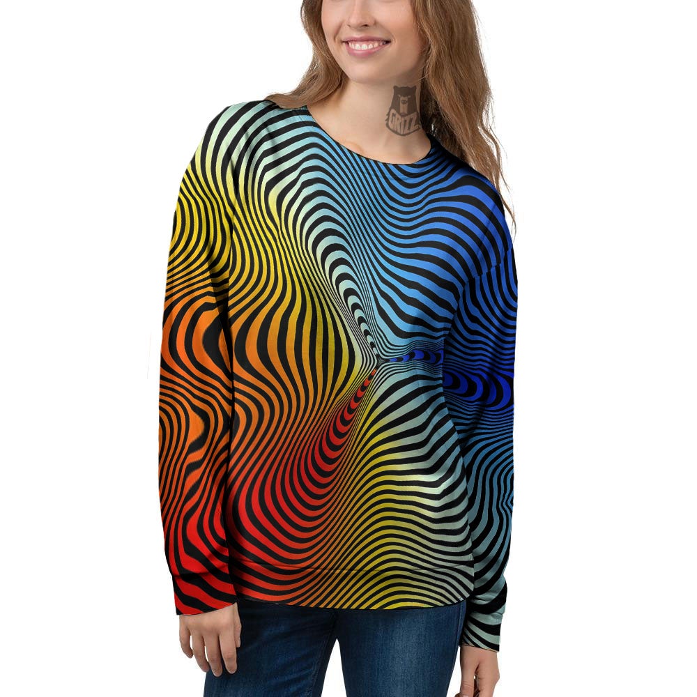 Psychedelic Optical Vibrant Illusion Women's Sweatshirt-grizzshop