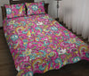 Psychedelic Pattern Print Bed Set Quilt-grizzshop