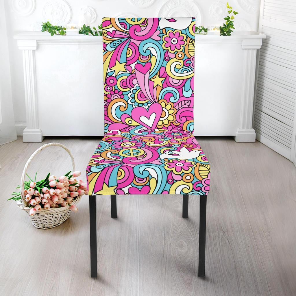 Psychedelic Pattern Print Chair Cover-grizzshop