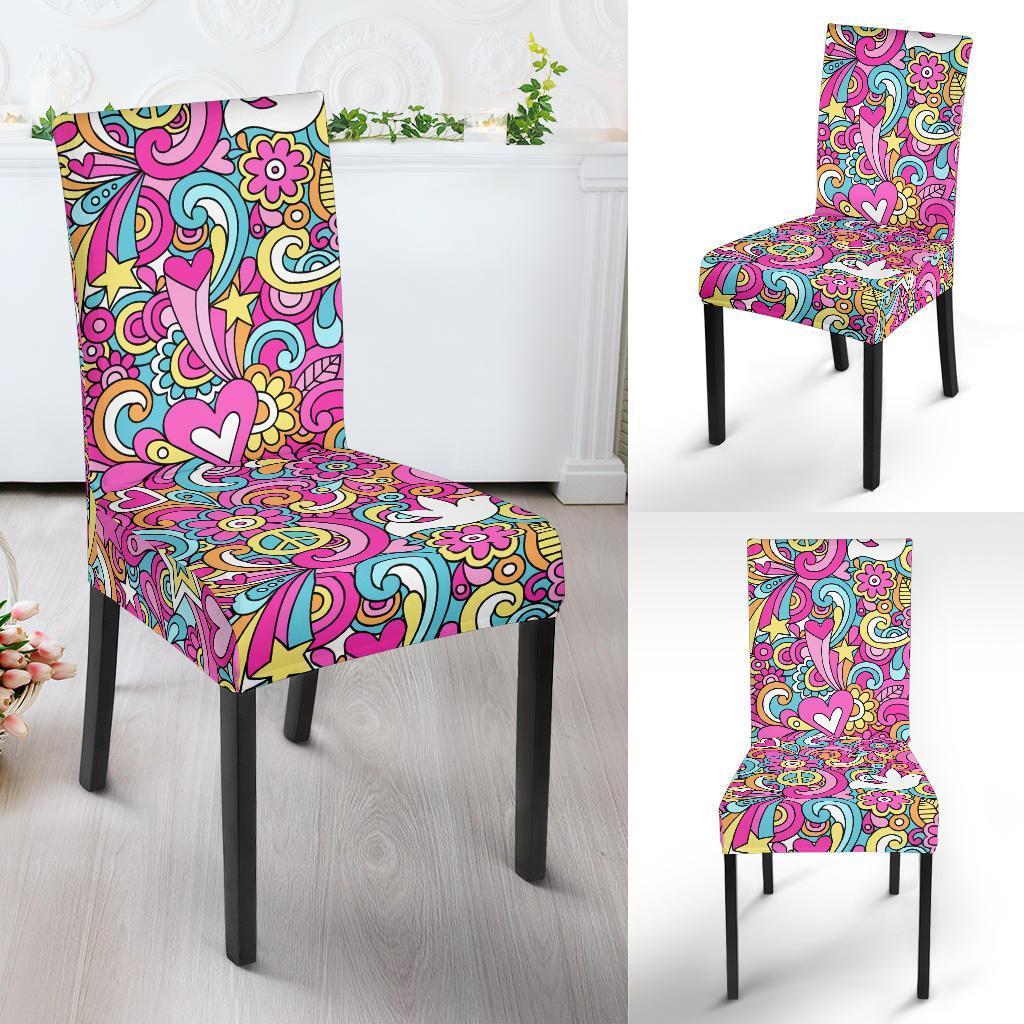 Psychedelic Pattern Print Chair Cover-grizzshop