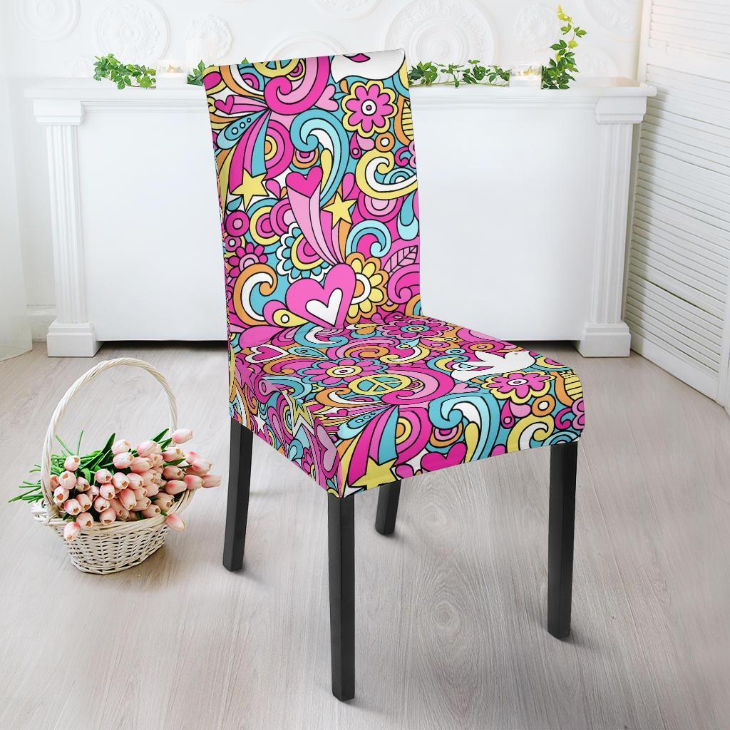 Psychedelic Pattern Print Chair Cover-grizzshop