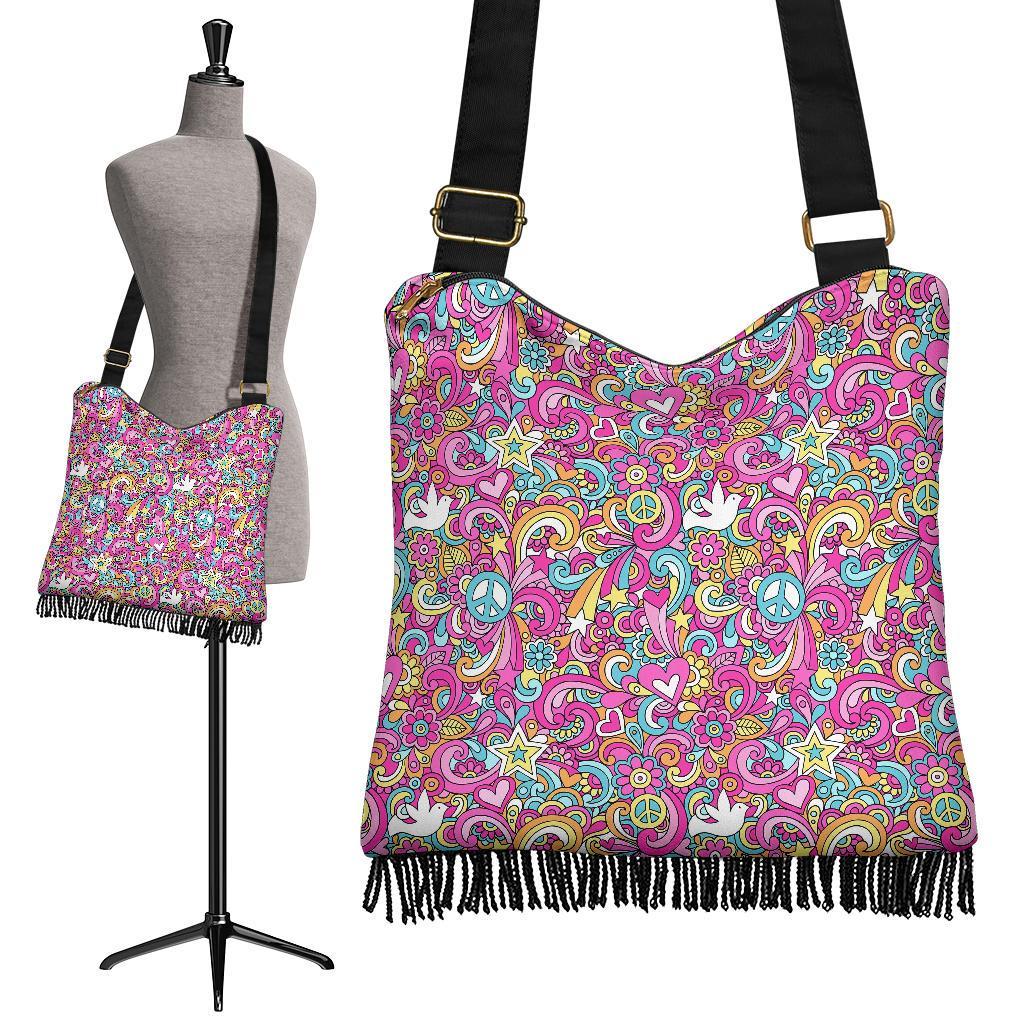 Psychedelic Pattern Print Crossbody bags-grizzshop