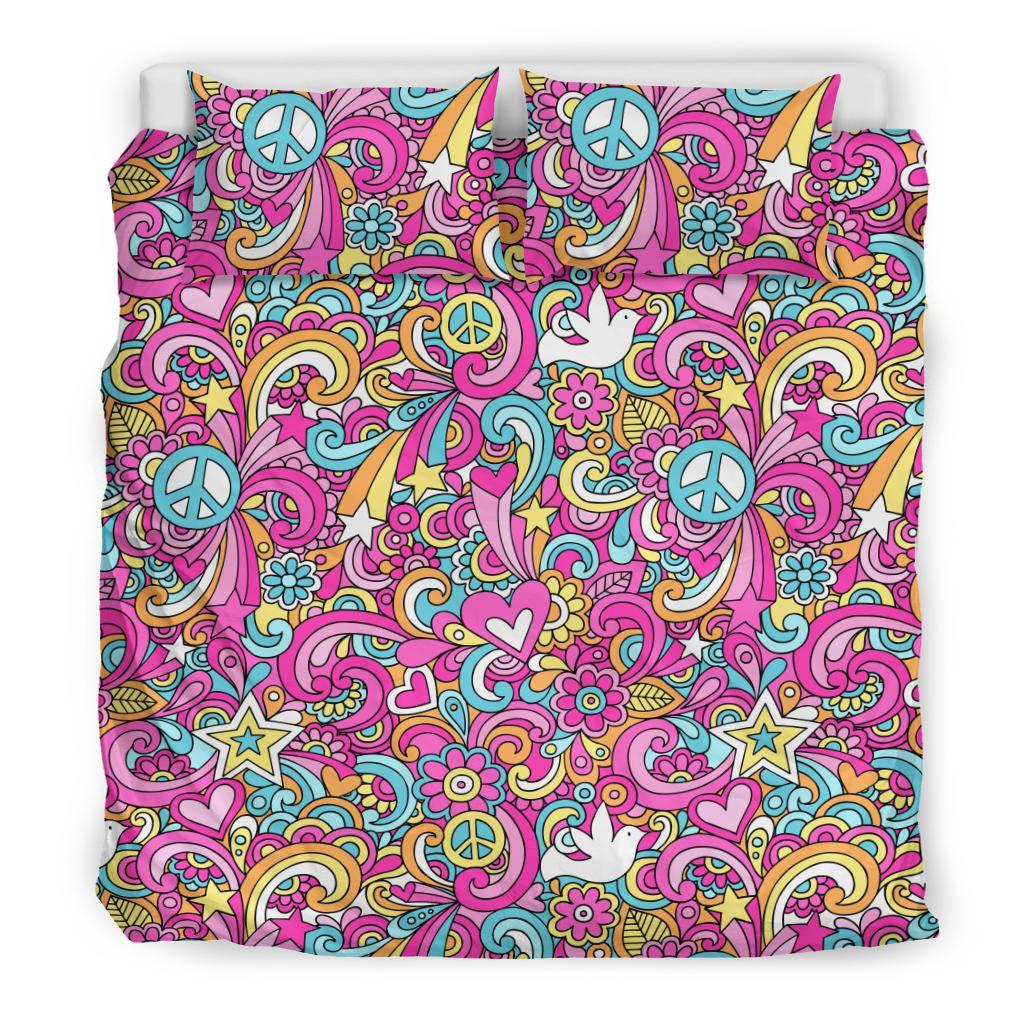 Psychedelic Pattern Print Duvet Cover Bedding Set-grizzshop