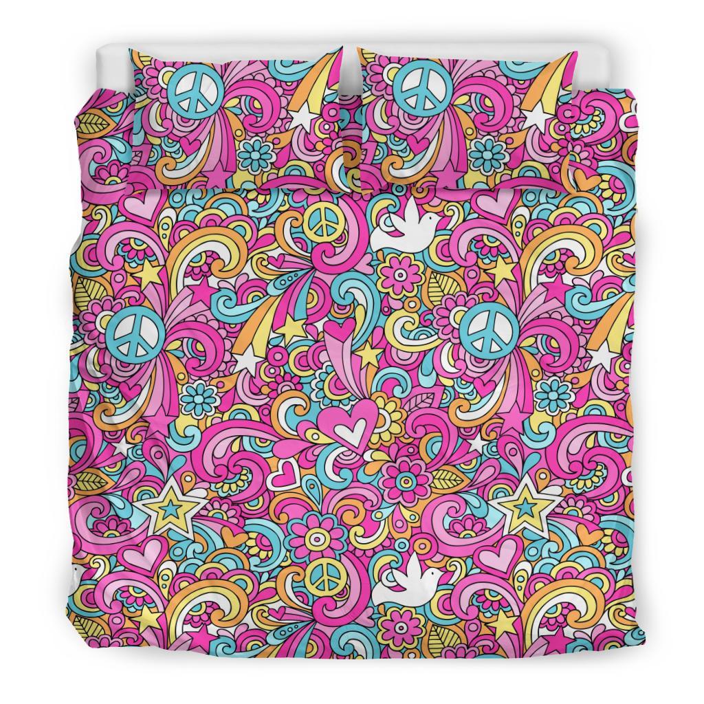 Psychedelic Pattern Print Duvet Cover Bedding Set-grizzshop