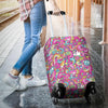 Psychedelic Pattern Print Luggage Cover Protector-grizzshop