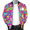 Psychedelic Pattern Print Men's Bomber Jacket-grizzshop