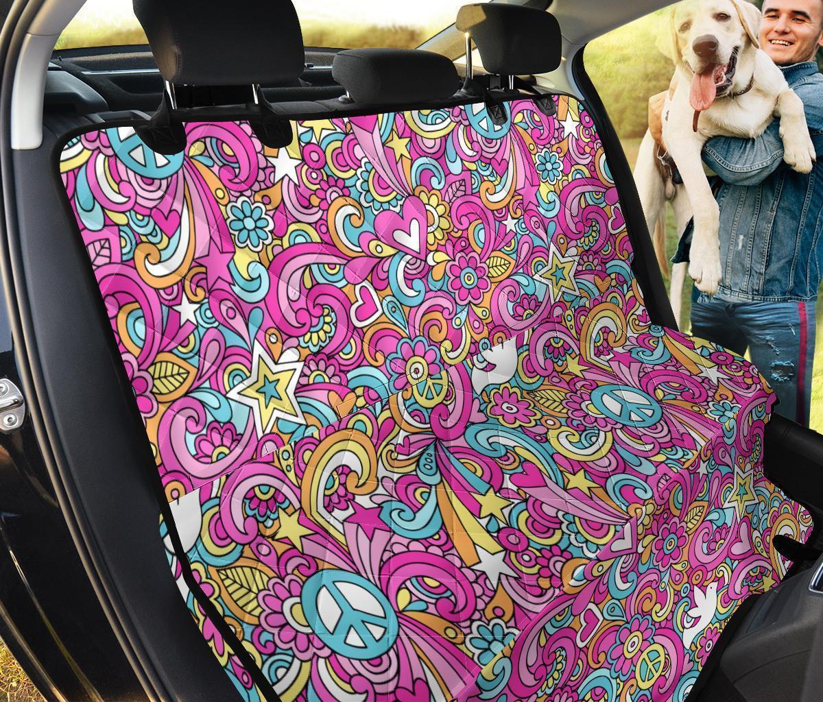 Psychedelic Pattern Print Pet Car Seat Cover-grizzshop