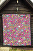 Psychedelic Pattern Print Quilt-grizzshop