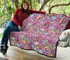 Psychedelic Pattern Print Quilt-grizzshop