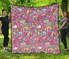 Psychedelic Pattern Print Quilt-grizzshop