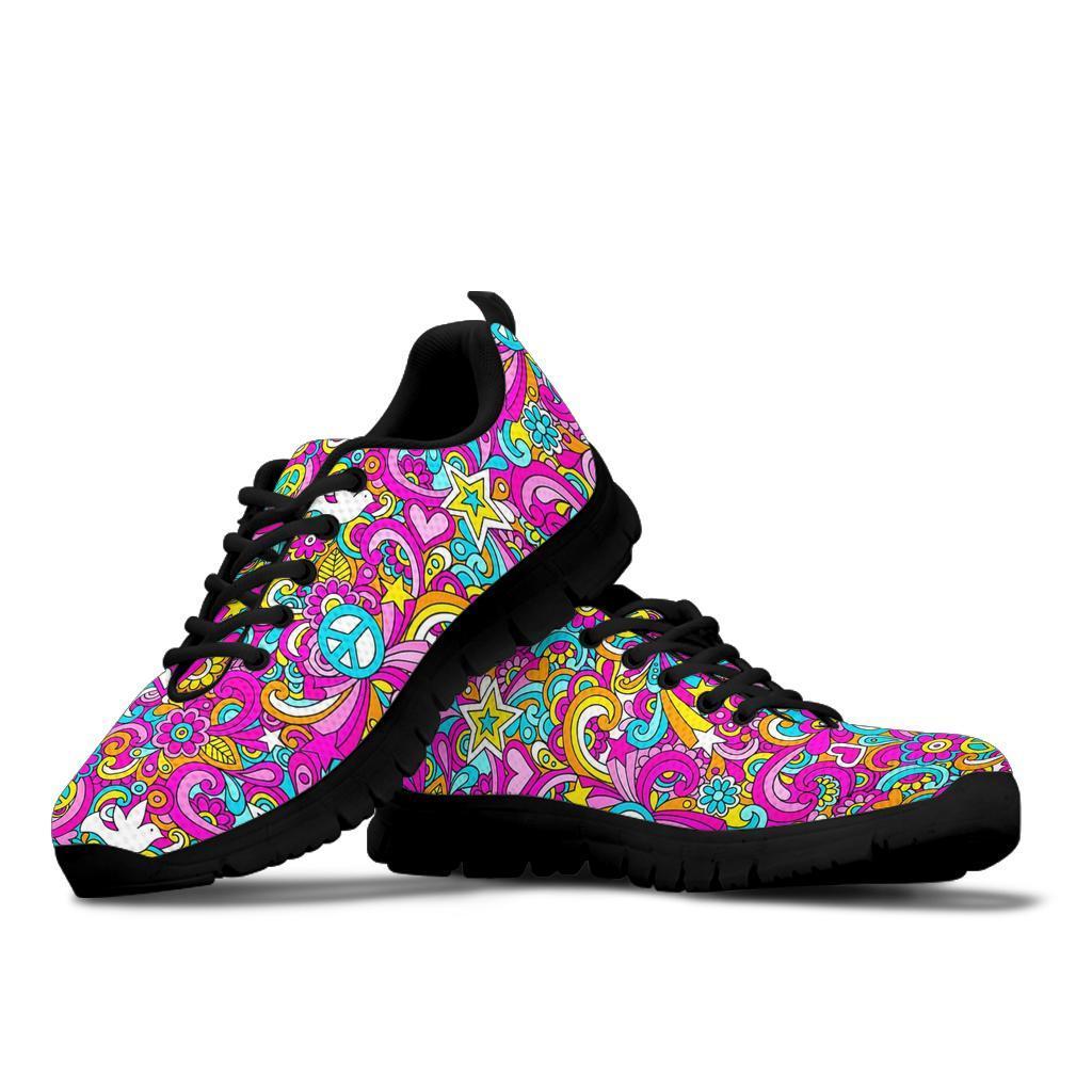 Psychedelic Pattern Print Sneaker Shoes For Men Women-grizzshop